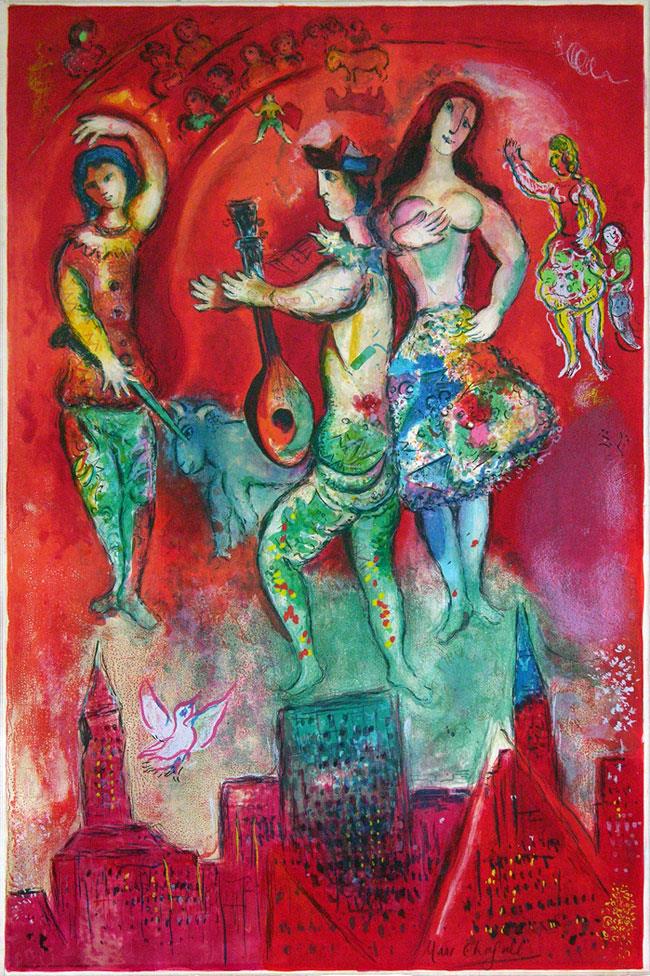 Carmen litografía en color contemporánea Marc Chagall Pintura al óleo